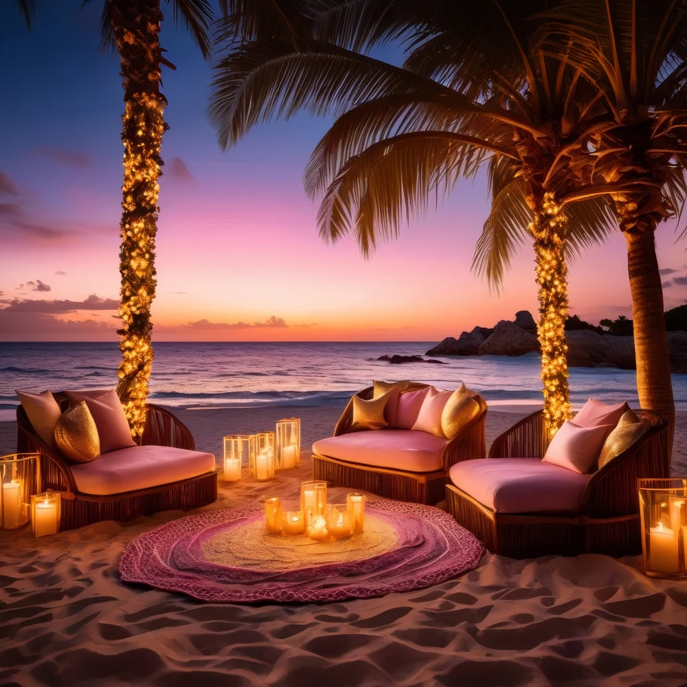 Pink Girl Backdrop Beachfront Candlelight Retreat Backdrop UK CJJ2-110