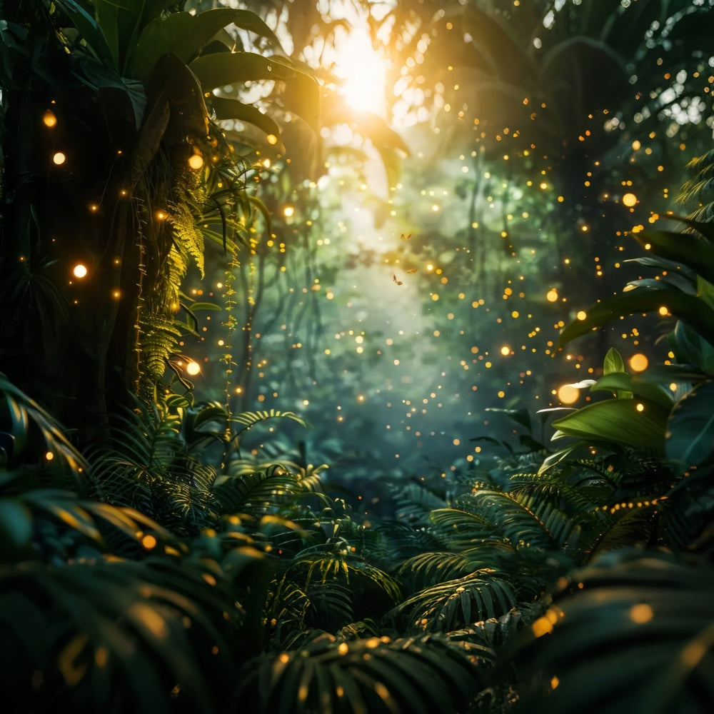 Forest Photo Backdrops Dreamy Fireflies Glow Forest Backdrop UK CJJ2-25