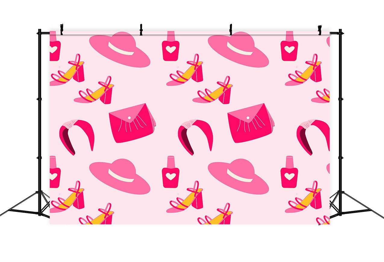 Pink Girl Backdrop Pink Glam Fashion Accessories Backdrop UK CJJ2-69