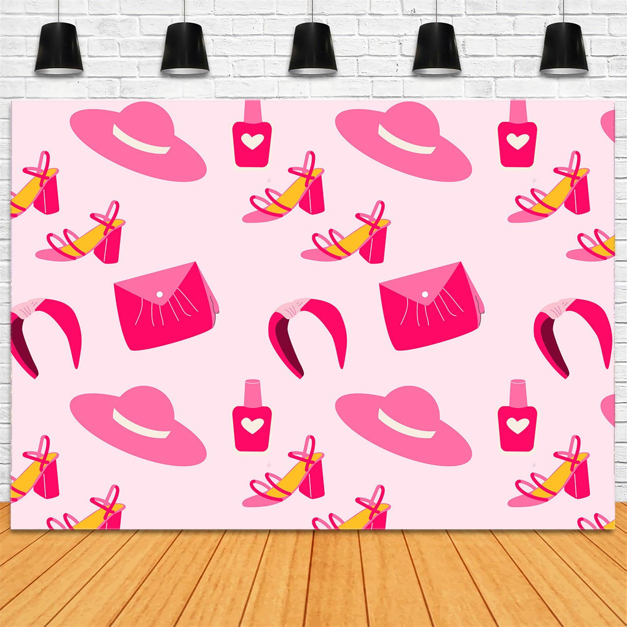 Pink Girl Backdrop Pink Glam Fashion Accessories Backdrop UK CJJ2-69