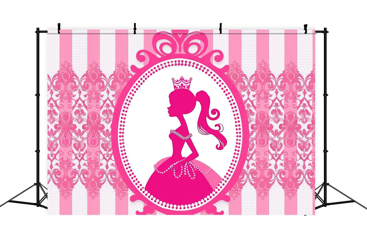 Fashion Doll Backdrop Design Pink Princess Backdrop UK CJJ2-75