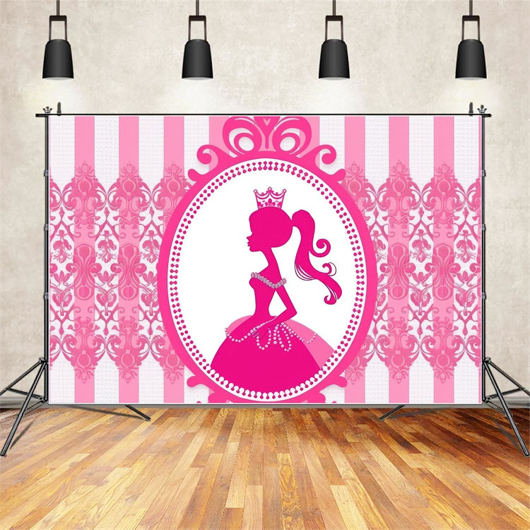 Fashion Doll Backdrop Design Pink Princess Backdrop UK CJJ2-75