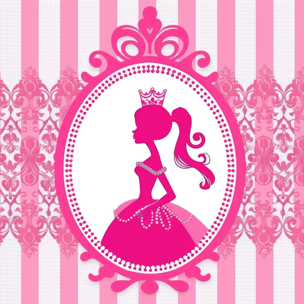Fashion Doll Backdrop Design Pink Princess Backdrop UK CJJ2-75