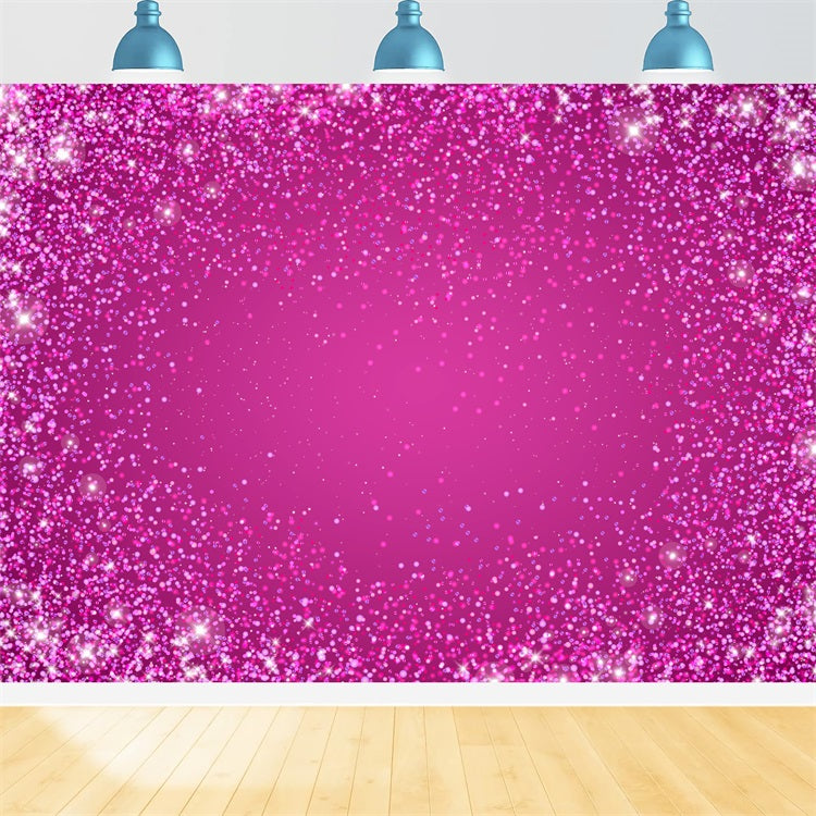 Pink Girl Backdrop For Party Glittering Pink Celebration Backdrop UK CJJ2-76