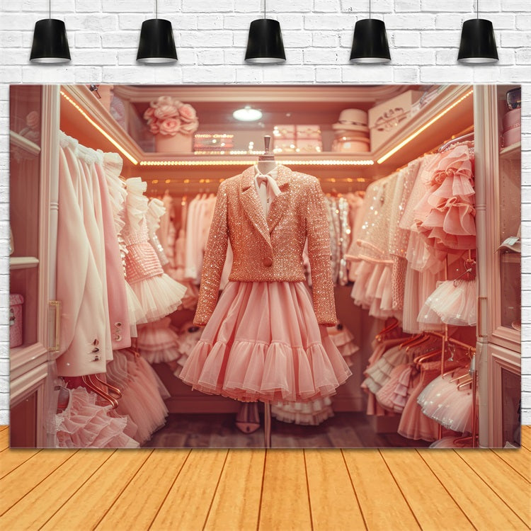 Fashion Doll Themed Backdrop Lace Princess Closet Photography Backdrop UK CJJ2-81