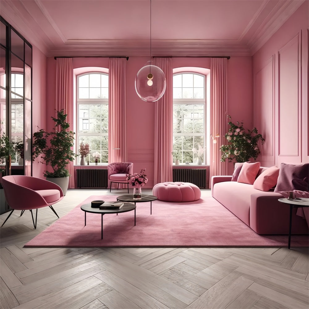 Pink Girl Themed Backdrop Soft Pink Lounge Backdrop UK CJJ2-88