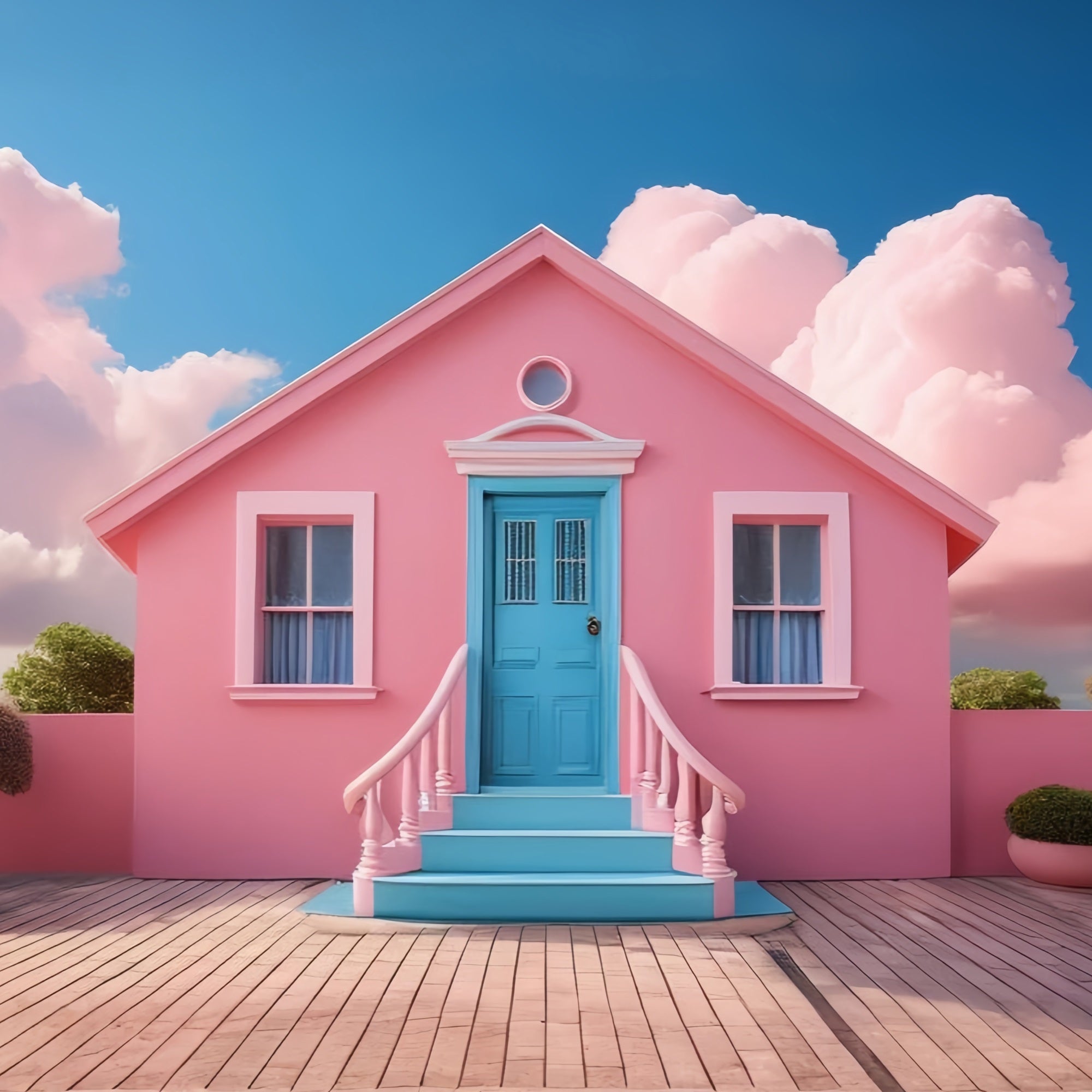 Fashion Doll Backdrop Dreamhouse Backdrop Fairy Tale Blue Door Backdrop UK CJJ2-97