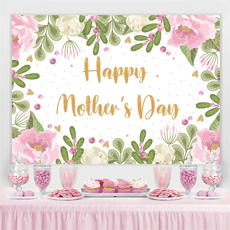 Mothers Day Backdrops Graceful Greenery Flowers Custom Backdrop UK CJJ3-102