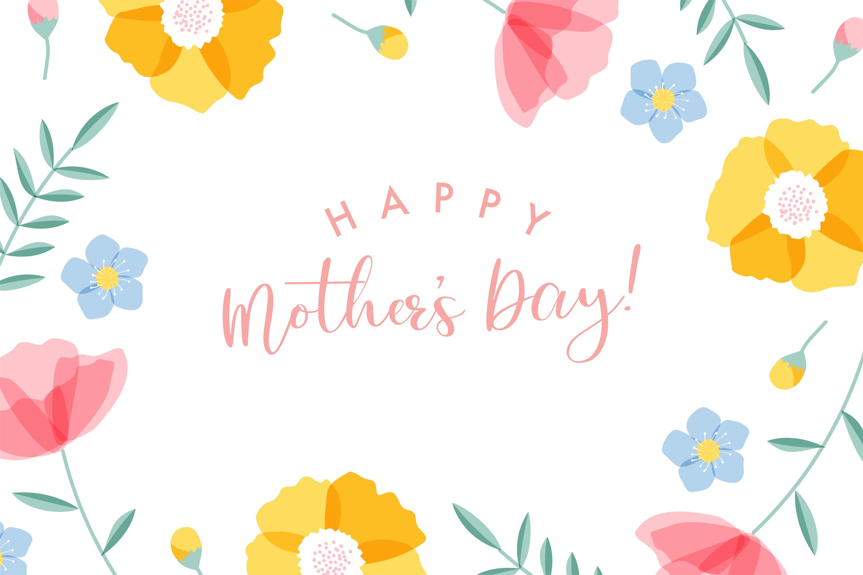 Mothers Day Photo Backdrop Soft Watercolor Flower Custom Backdrop UK CJJ3-108