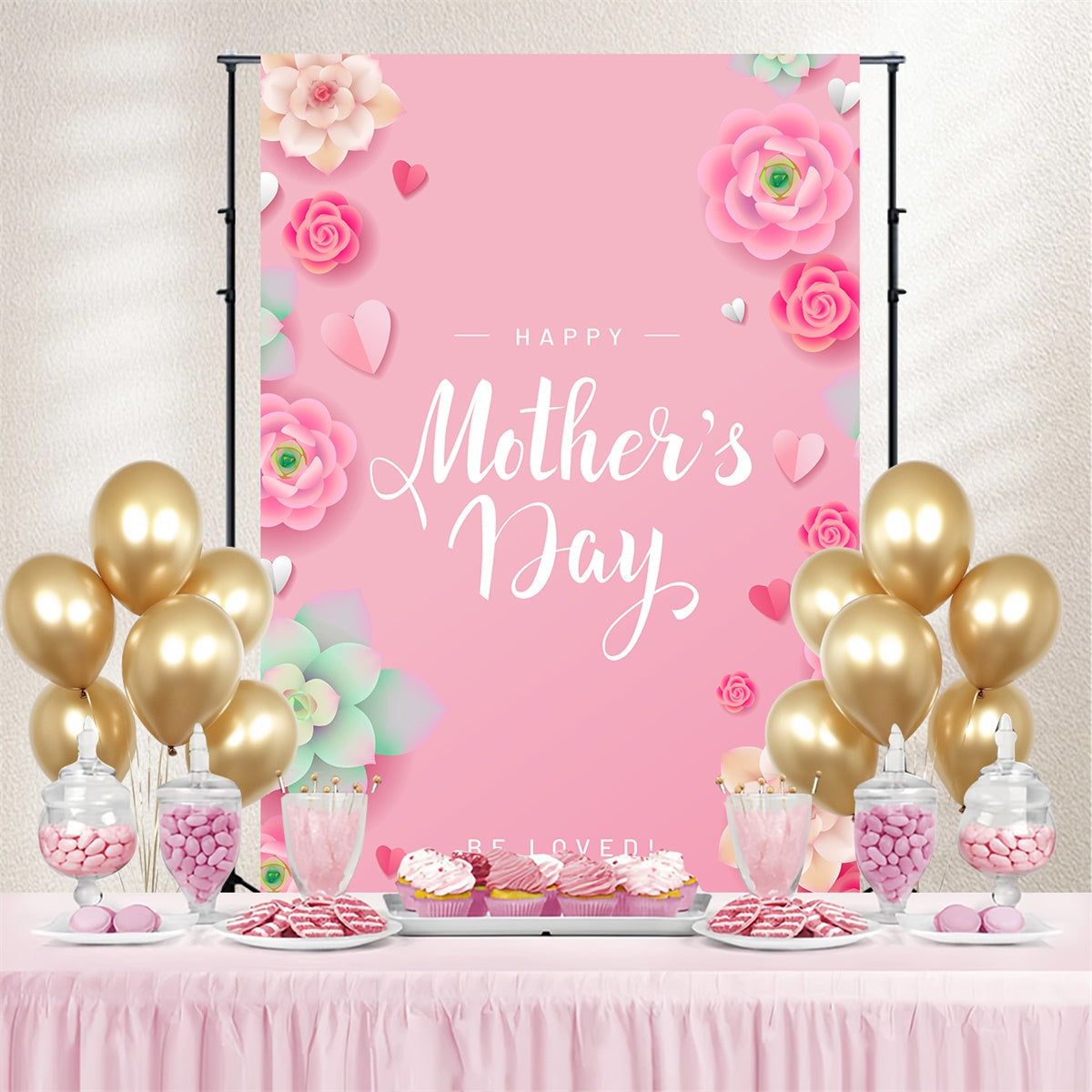Backdrops For Mother's Day Charming Pastel Floral Custom Backdrop UK CJJ3-109
