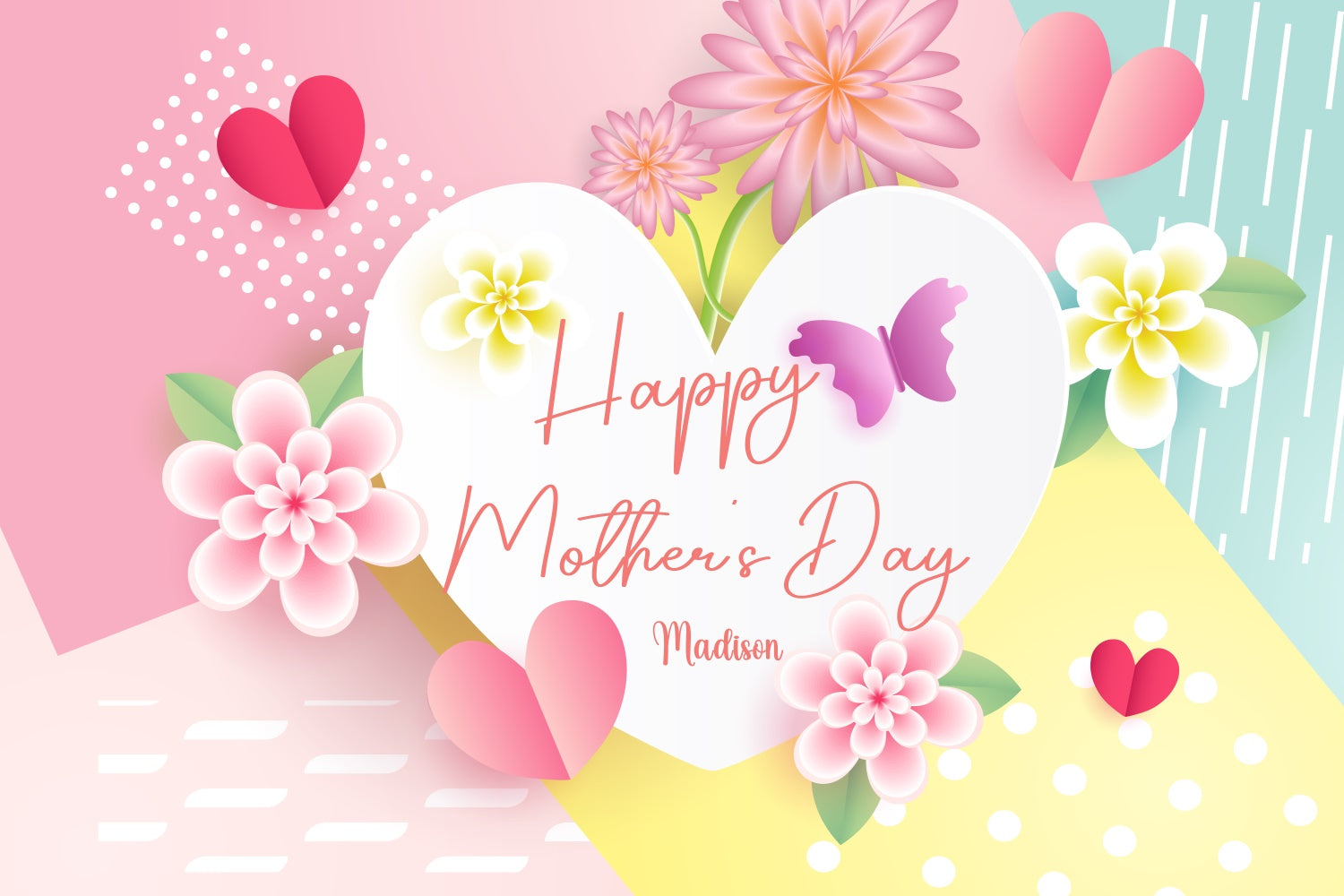 Mothers Day Backdrops Whimsical Butterfly Floral Custom Backdrop UK CJJ3-110