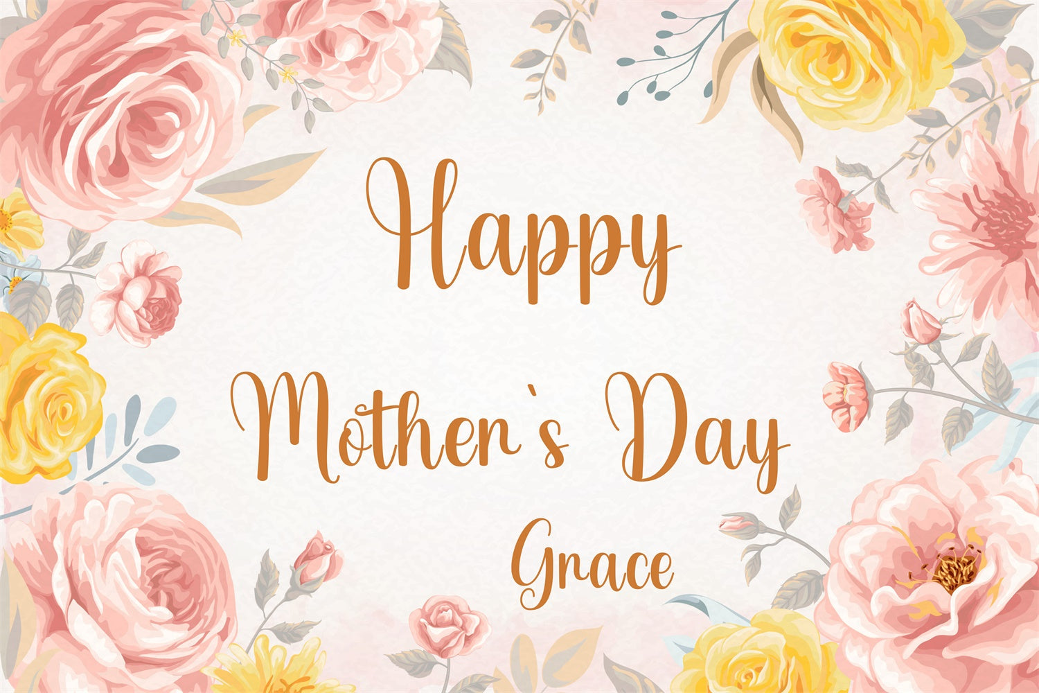 Mothers Day Photo Backdrop Vintage Peach Rose Custom Backdrop UK CJJ3-112