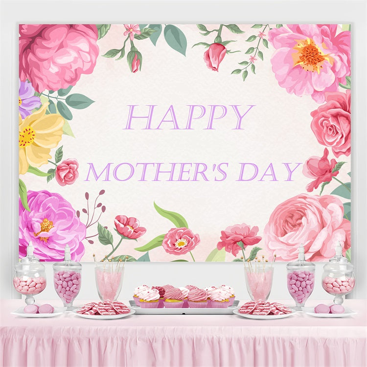 Mother's Day Backdrop Vintage Floral Frame Customized Backdrop UK CJJ3-115