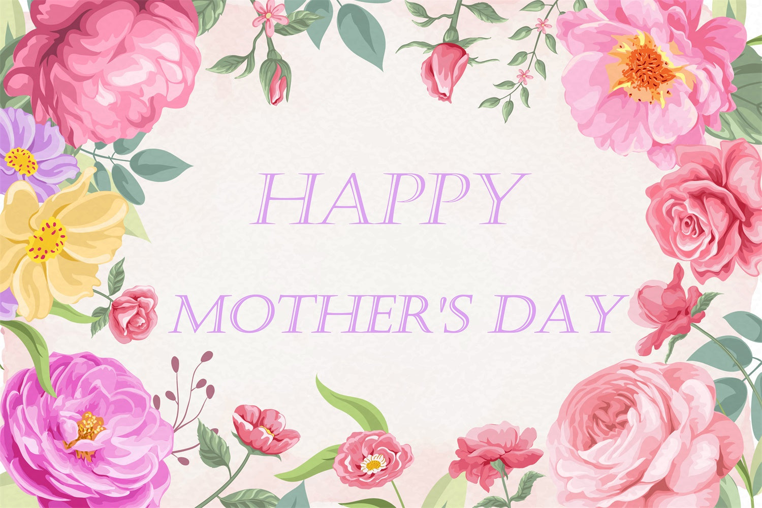 Mother's Day Backdrop Vintage Floral Frame Customized Backdrop UK CJJ3-115
