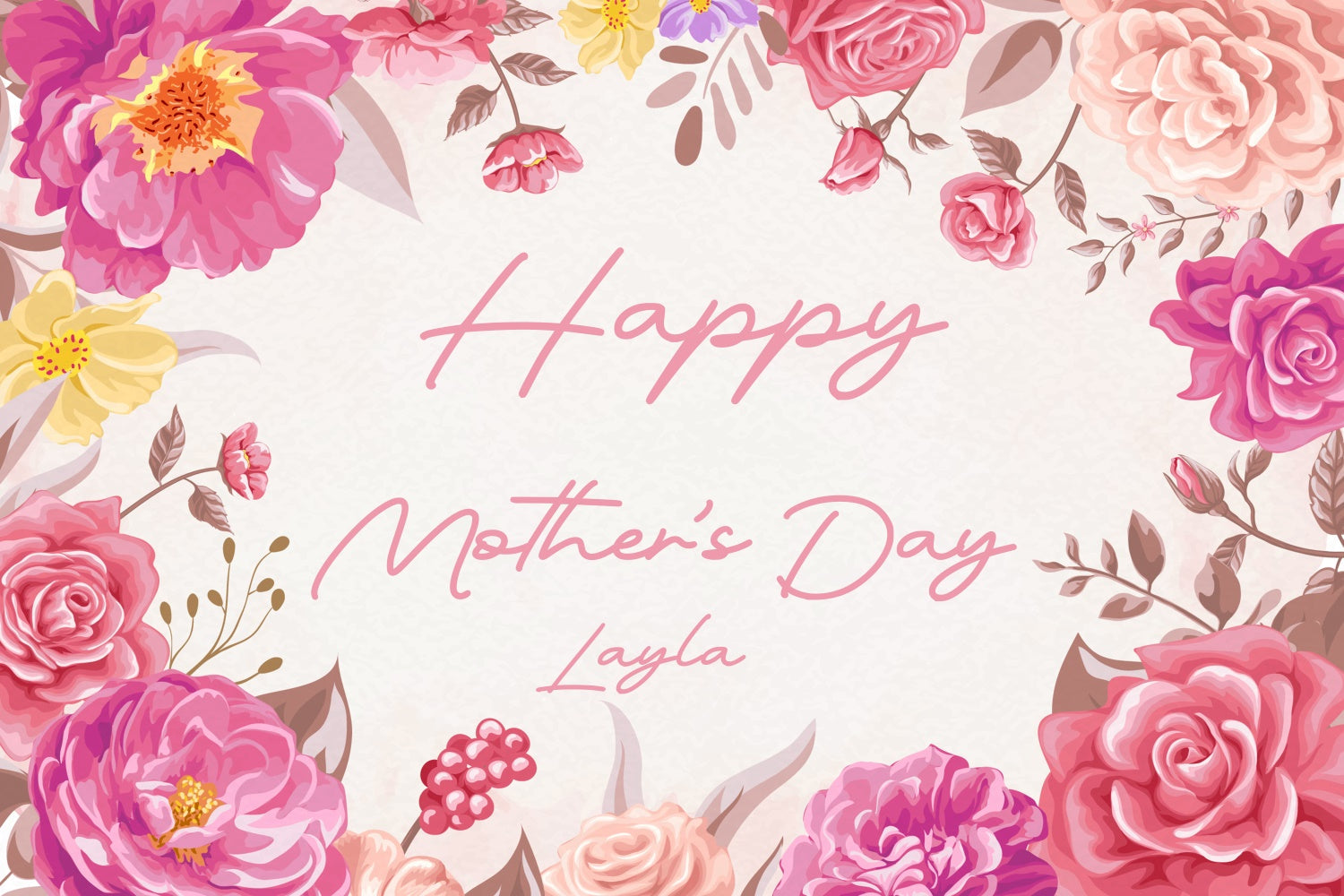 Mothers Day Backdrops Charming Watercolor Floral Custom Backdrop UK CJJ3-116