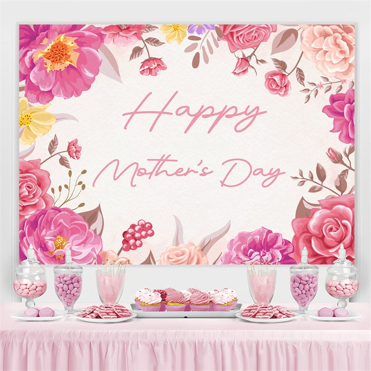 Mothers Day Backdrops Charming Watercolor Floral Custom Backdrop UK CJJ3-116