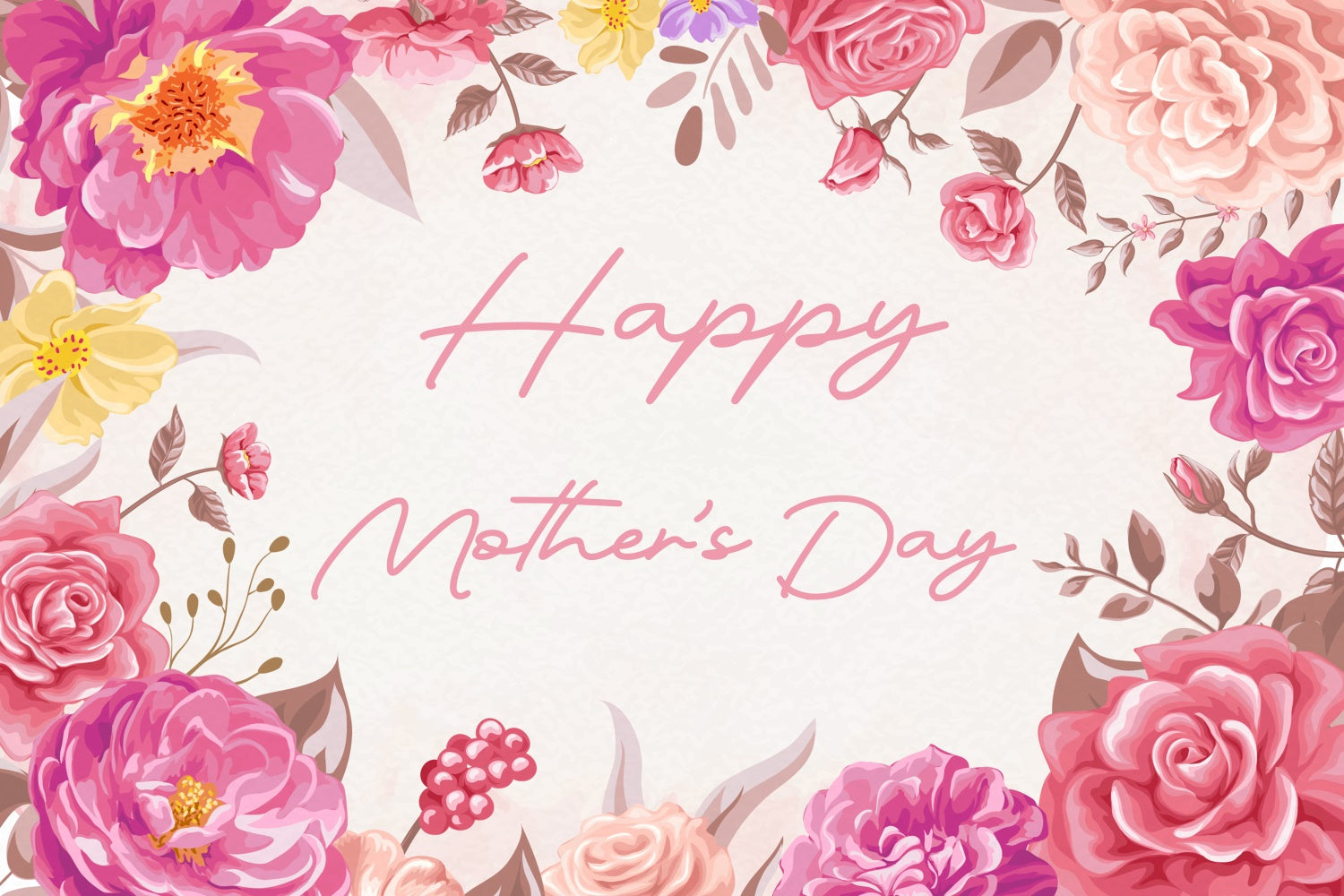 Mothers Day Backdrops Charming Watercolor Floral Custom Backdrop UK CJJ3-116