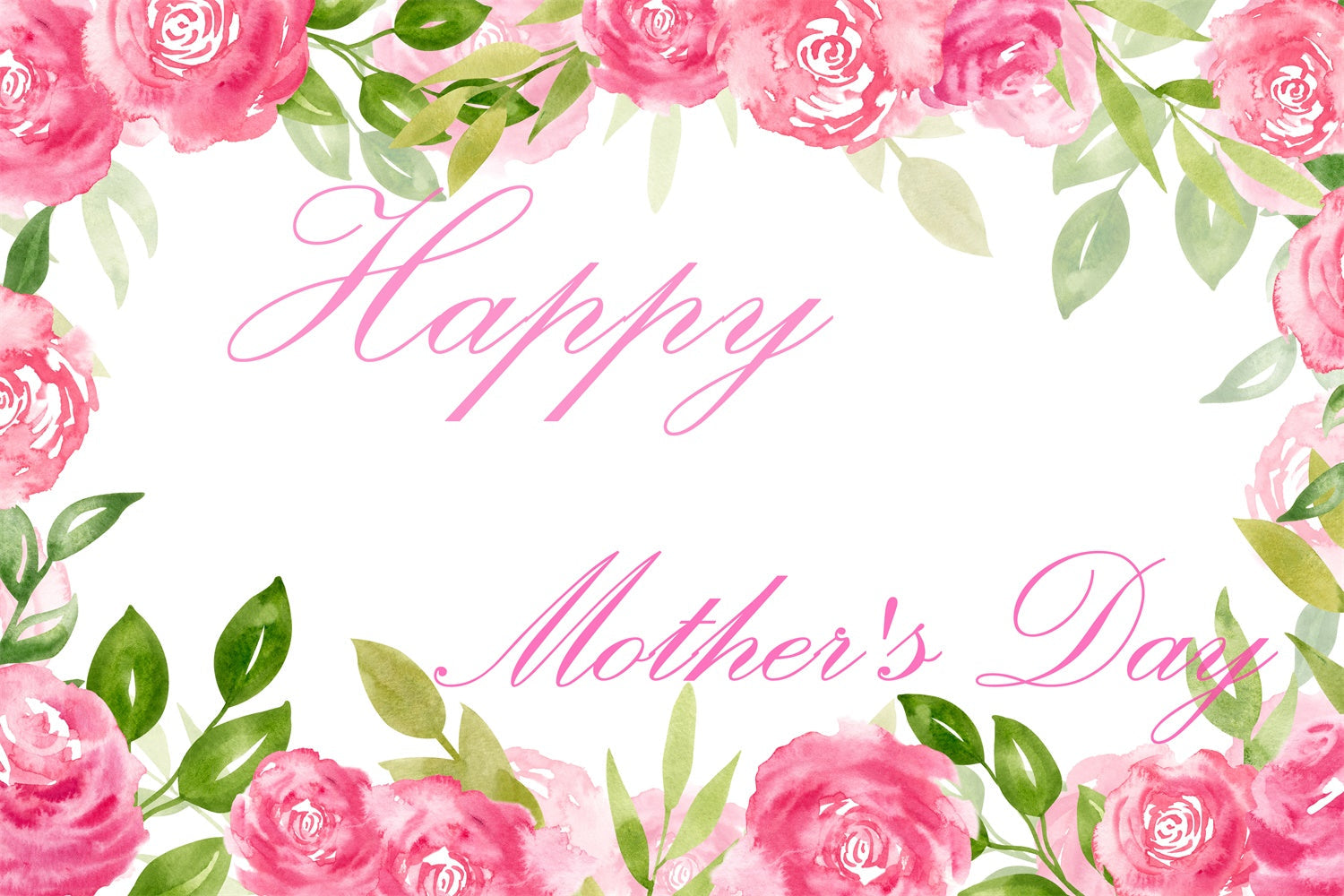 Mothers Day Backdrop Watercolor Pink Rose Personalized Backdrop UK CJJ3-117