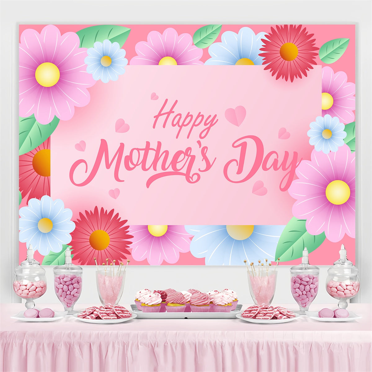 Mother's Day Backdrop Lovely Blooming Daisy Customized Backdrop UK CJJ3-118