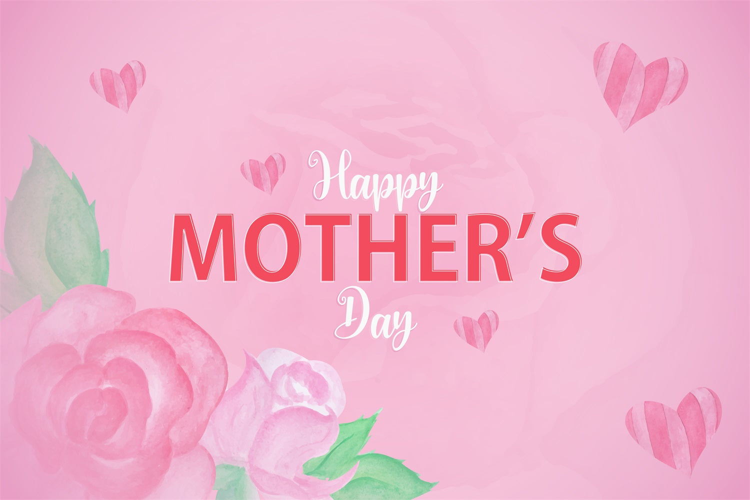 Happy Mother's Day Backdrop Elegant Pink Rose Custom Backdrop UK CJJ3-119