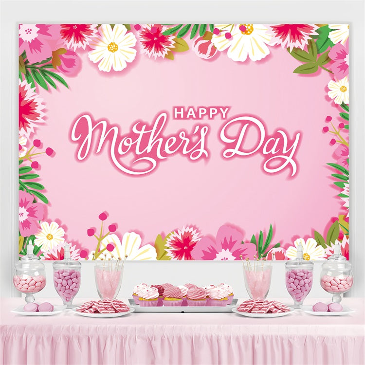 Mother's Day Backdrop Ideas Vibrant Pink Floral Custom Backdrop UK CJJ3-129