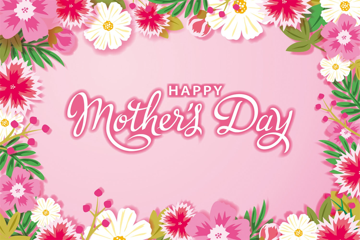 Mother's Day Backdrop Ideas Vibrant Pink Floral Custom Backdrop UK CJJ3-129