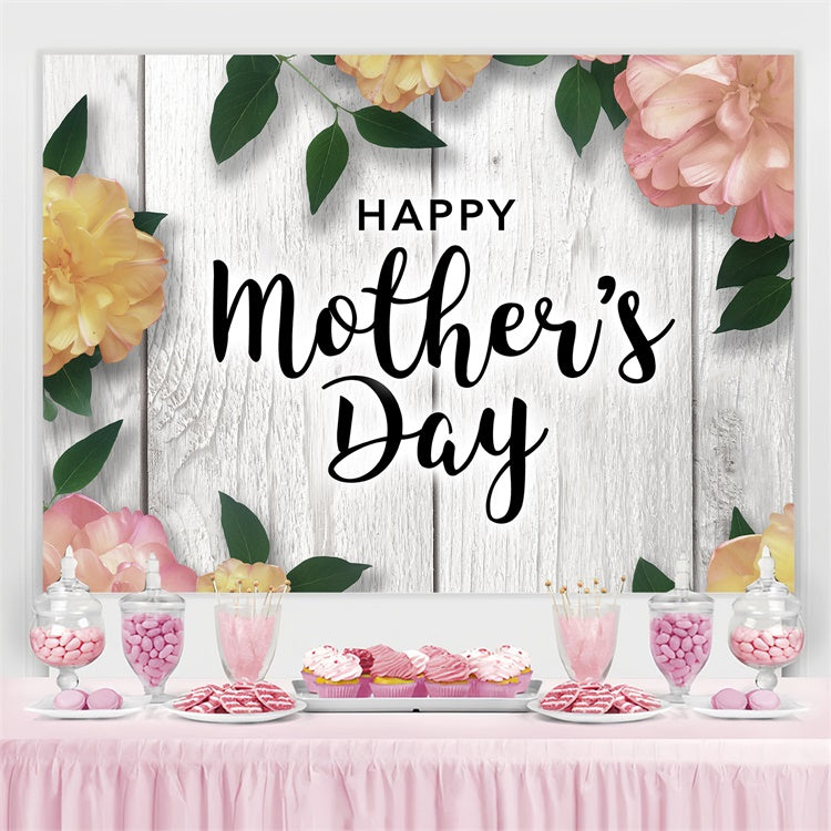 Backdrops For Mother's Day Vintage Floral Wooden Custom Backdrop UK CJJ3-138