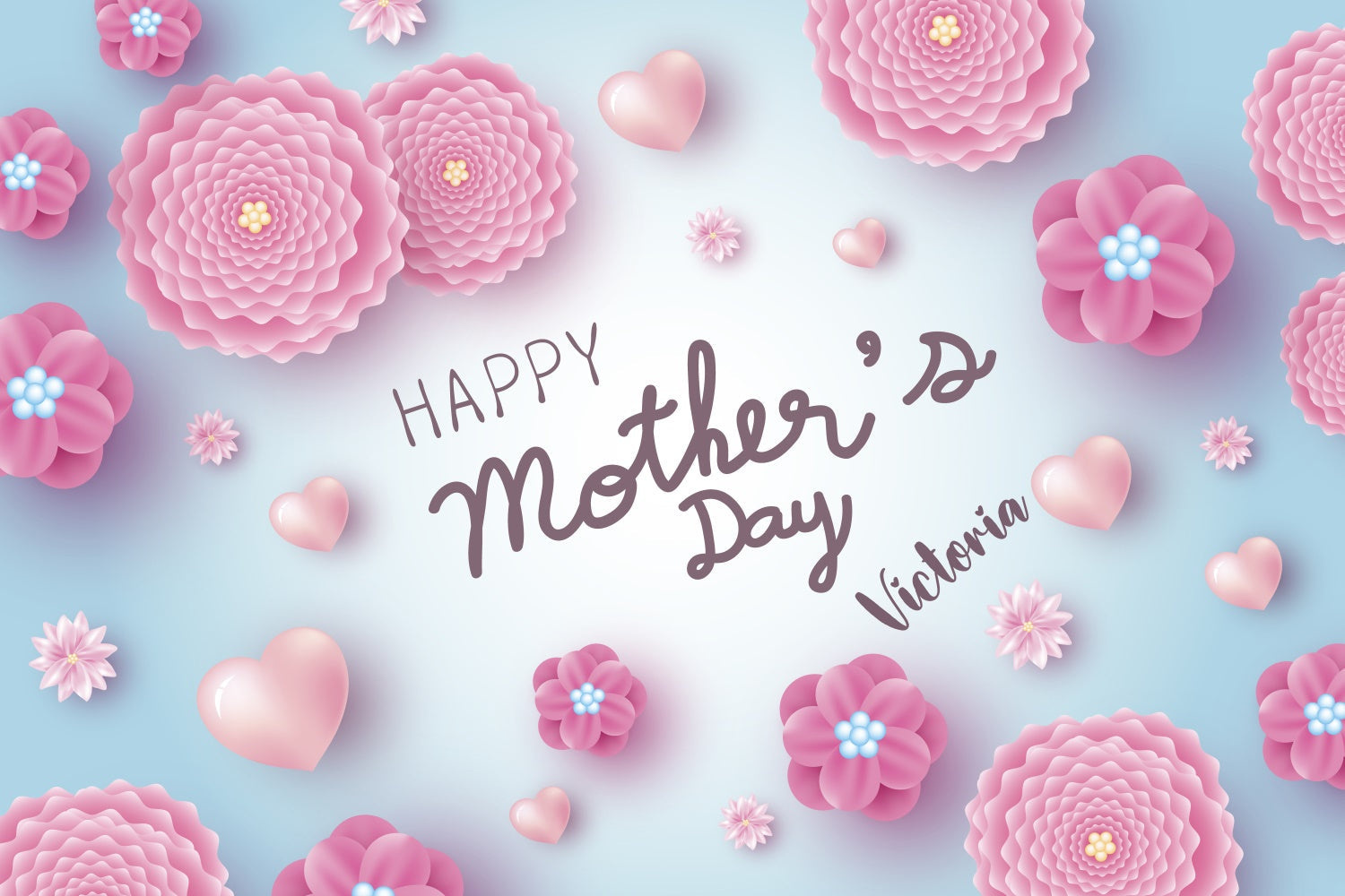 Happy Mother's Day Backdrop Delicate Heart Elegance Custom Backdrop UK CJJ3-140