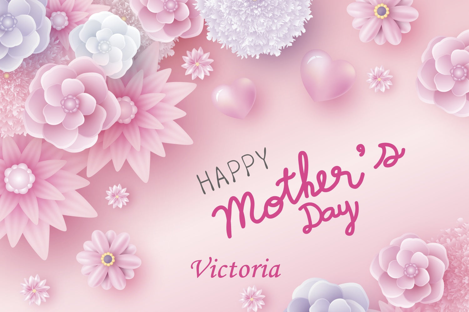 Mother's Day Backdrops Dreamy Pastel Floral Customized Backdrop UK CJJ3-144