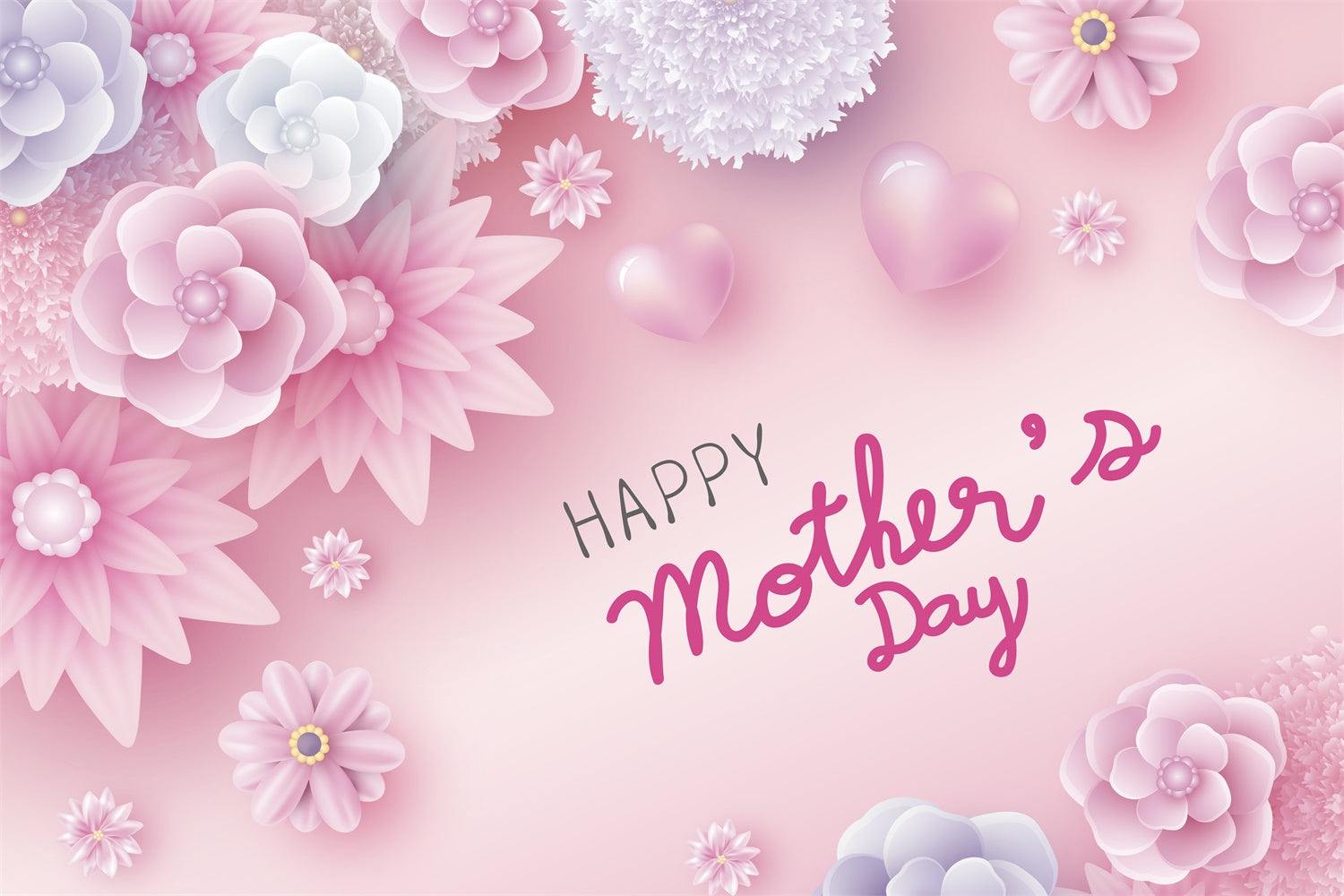 Mother's Day Backdrops Dreamy Pastel Floral Customized Backdrop UK CJJ3-144