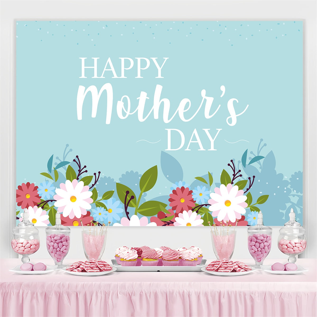 Mothers Day Backdrops Tranquil Meadow Bloom Customized Backdrop UK CJJ3-147