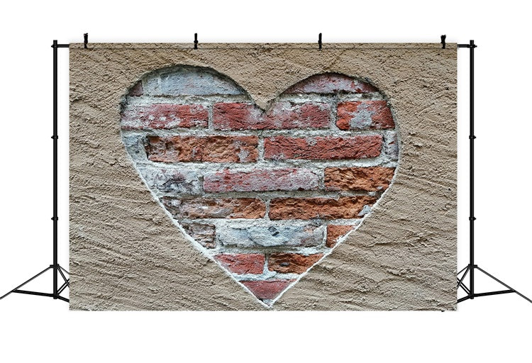 Brick Wall Photo Backdrop Rustic Heart Brick Cutout Backdrop UK CJJ3-16