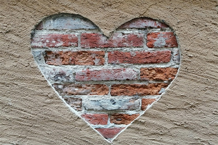 Brick Wall Photo Backdrop Rustic Heart Brick Cutout Backdrop UK CJJ3-16
