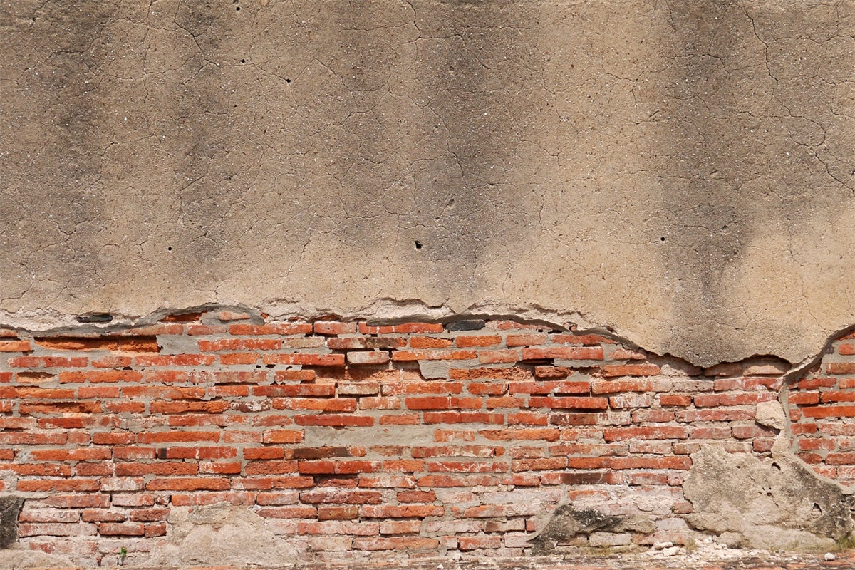 Brick Wall Backdrop Timeworn Brick Peeling Plaster Backdrop UK CJJ3-17