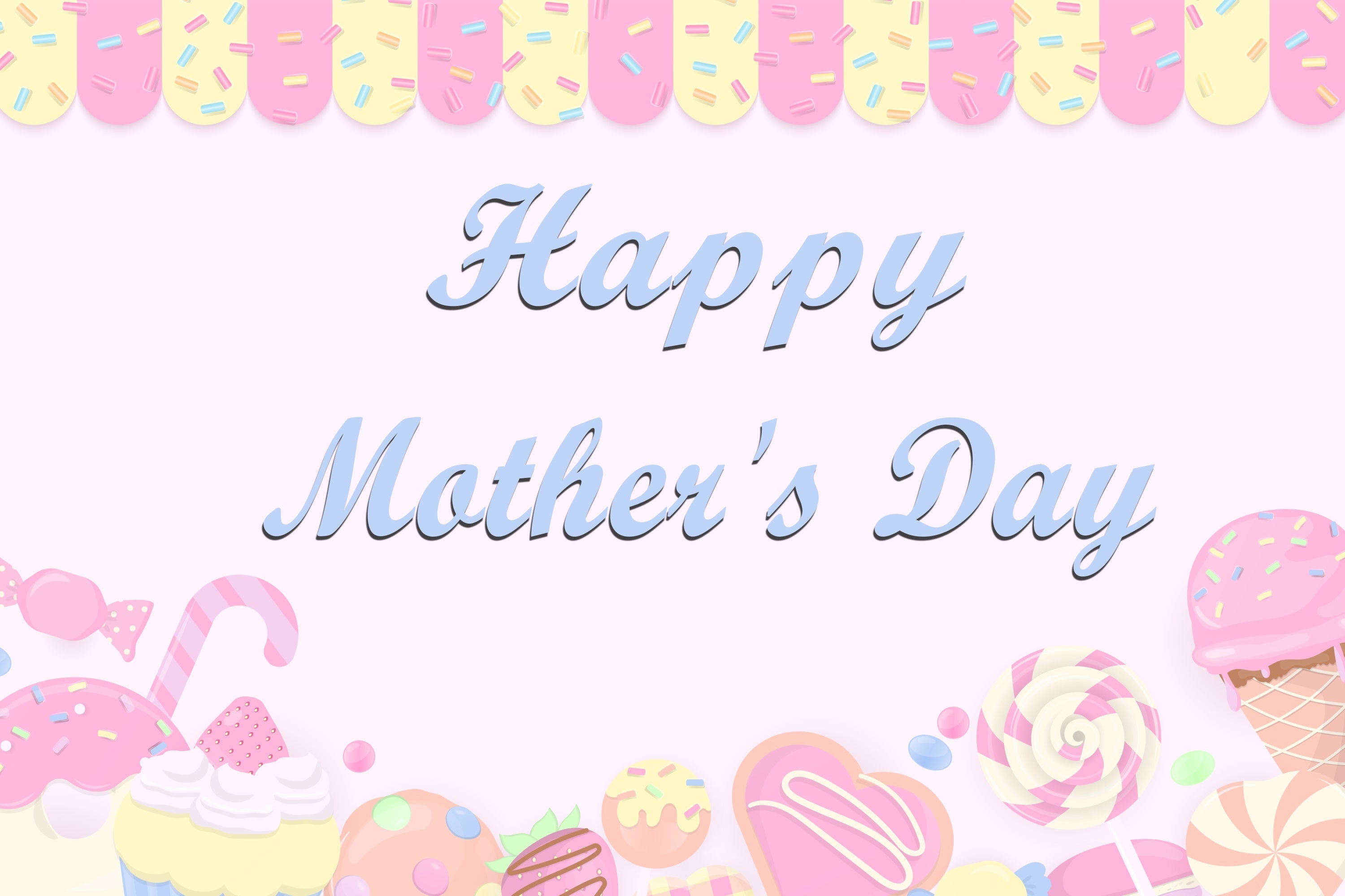 Happy Mother's Day Backdrop Dreamy Dessert Candy Custom Backdrop UK CJJ3-170