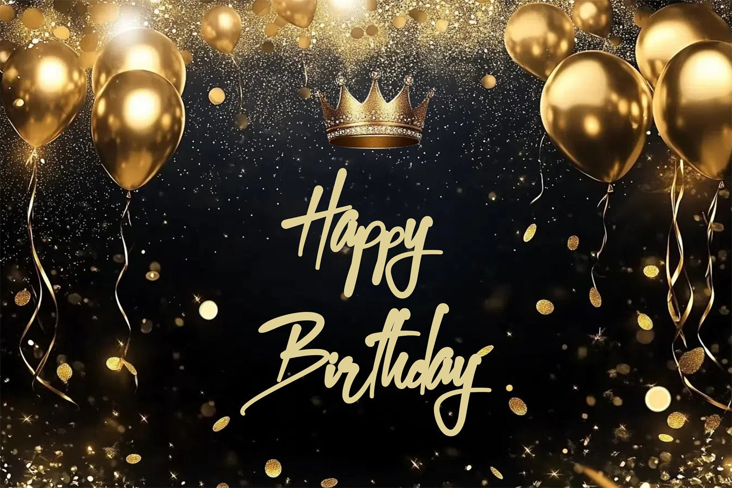 Custom Made Birthday Backdrops Glitter Confetti Crown Backdrop UK CJJ3-217