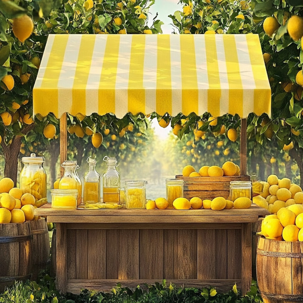 Lemon Backdrop Rustic Lemon Tree Summer Backdrop UK CJJ3-253