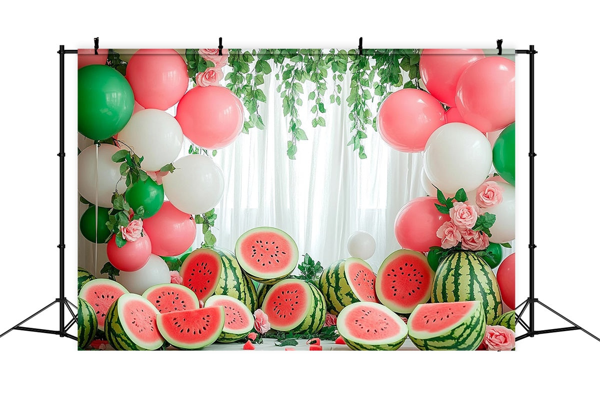 Watermelon Photo Backdrop Watermelon Balloon Garland Summer Backdrop UK CJJ3-262