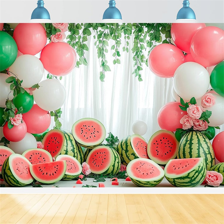 Watermelon Photo Backdrop Watermelon Balloon Garland Summer Backdrop UK CJJ3-262