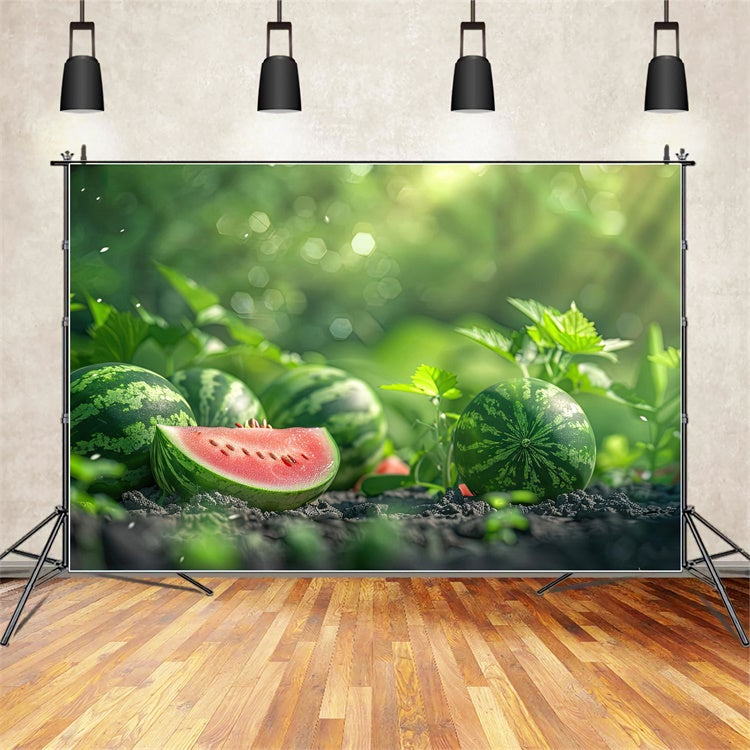 Watermelon Photography Backdrop Sunlit Watermelon Garden Summer Backdrop UK CJJ3-265