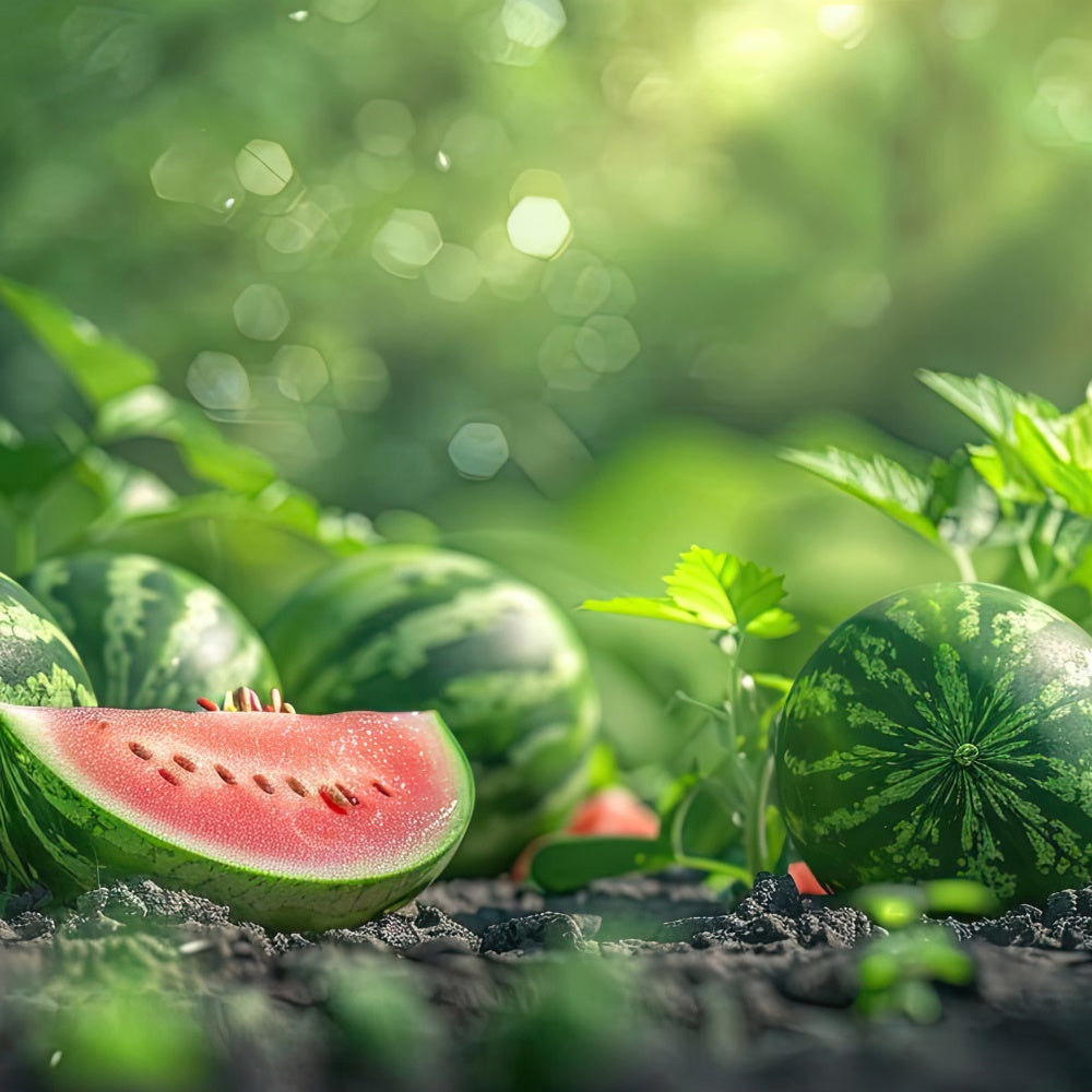 Watermelon Photography Backdrop Sunlit Watermelon Garden Summer Backdrop UK CJJ3-265