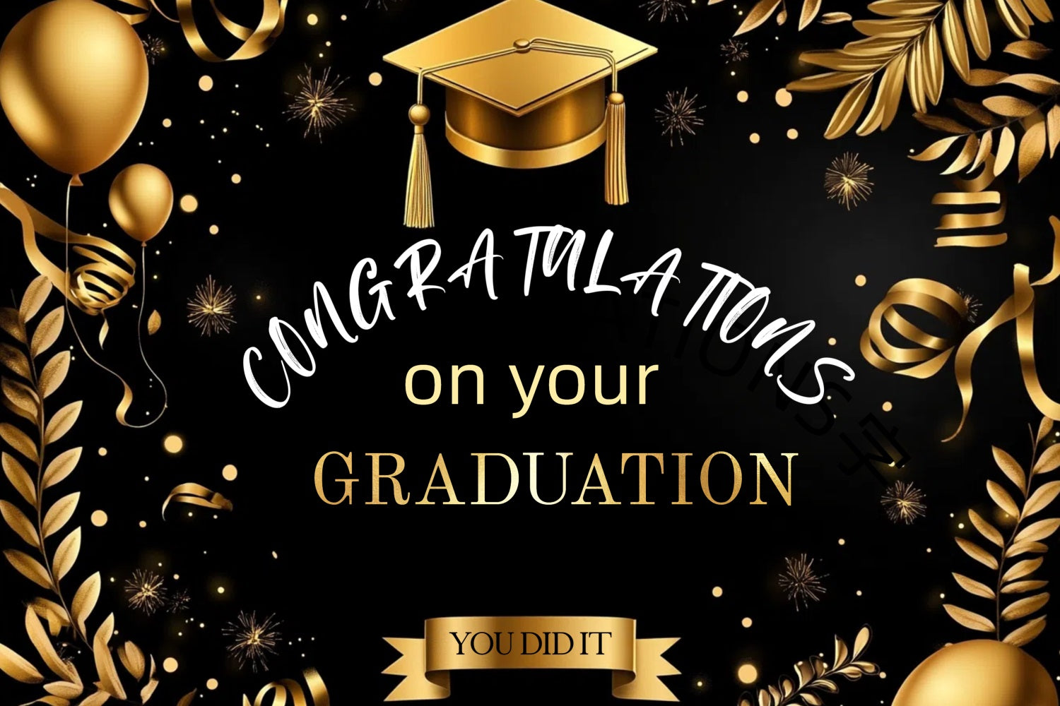 Graduation Photo Backdrop Gold Balloon Hat Party Graduation Backdrop UK CJJ3-271