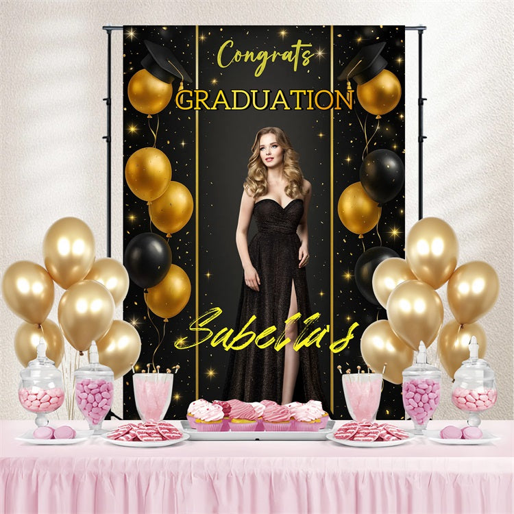 Graduation Photo Backdrop Balloons Glamour Custom Party Graduation Backdrop UK CJJ3-275