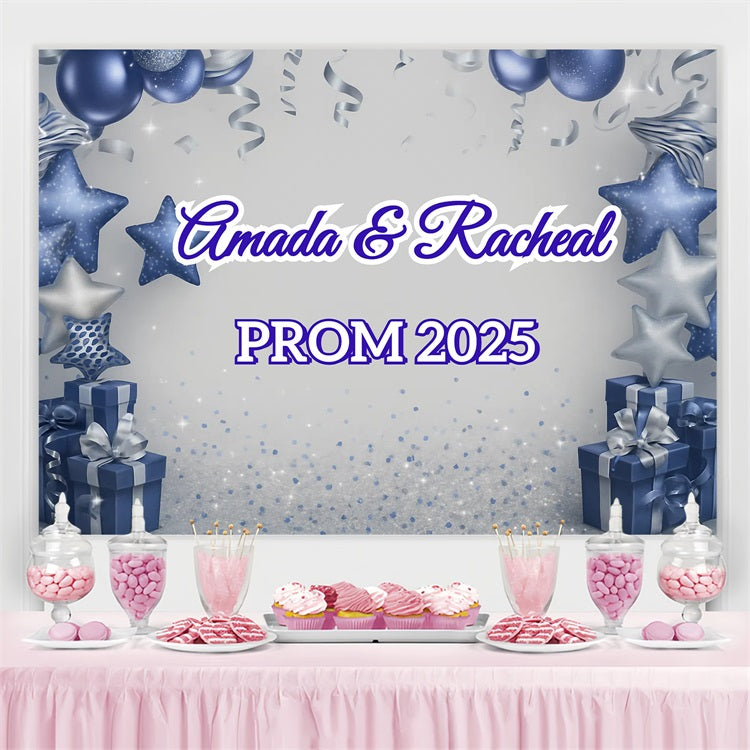 Prom Backdrop Stars Balloons Personalised Party Graduation Backdrop UK CJJ3-278