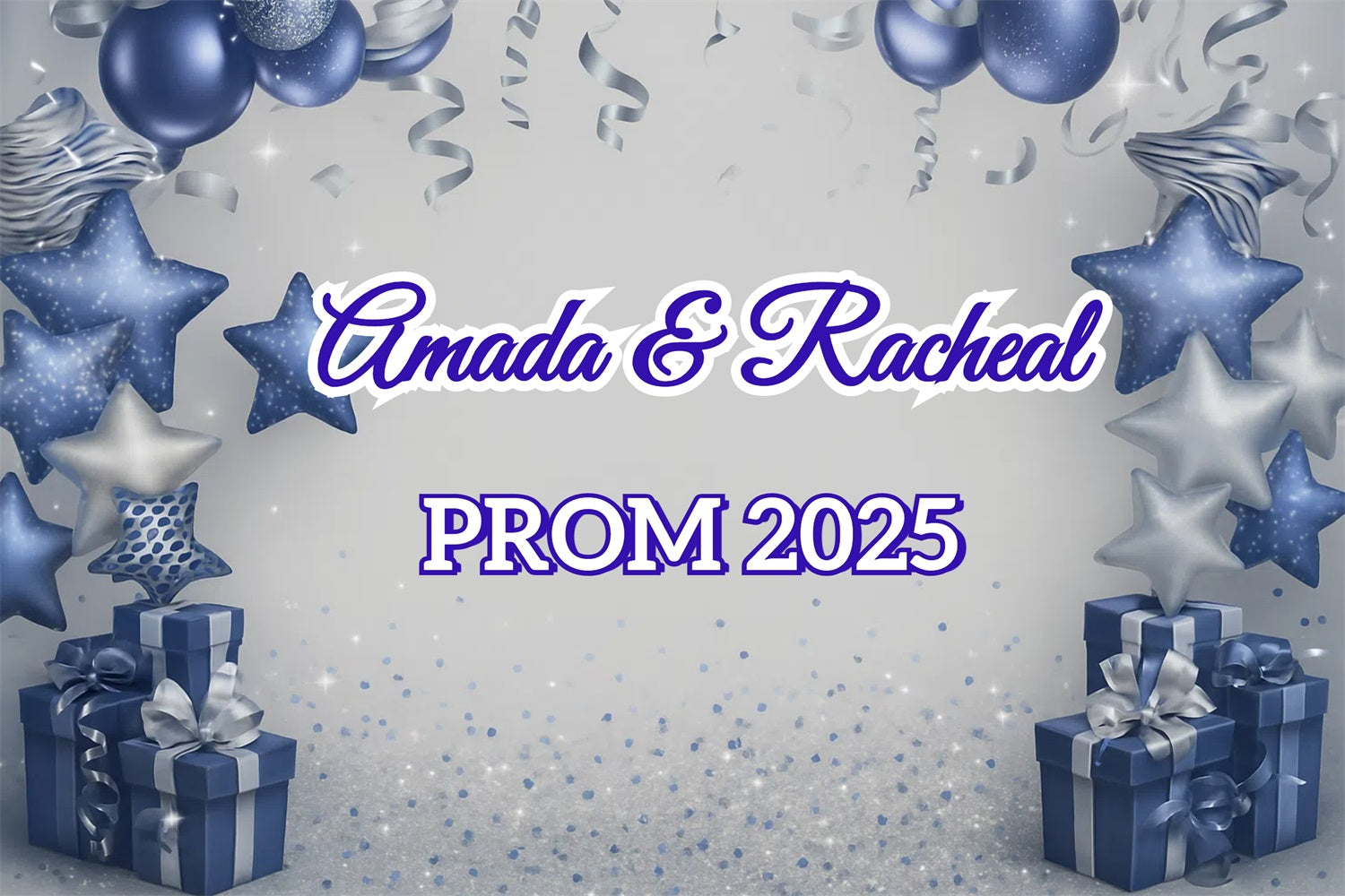 Prom Backdrop Stars Balloons Personalised Party Graduation Backdrop UK CJJ3-278