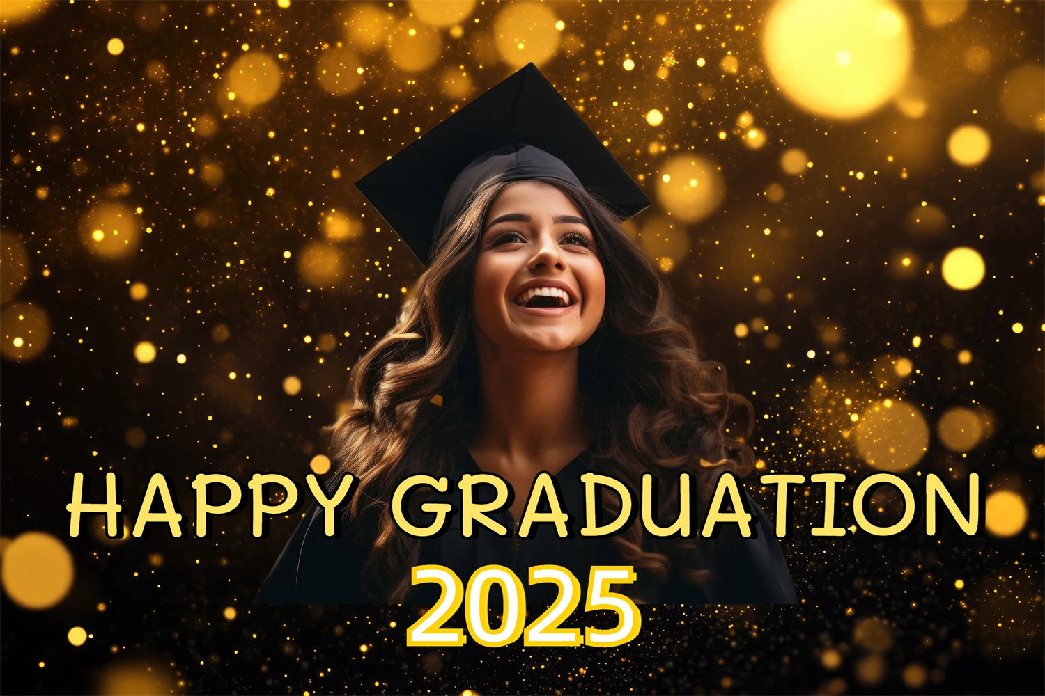 Graduation Picture Backdrop Golden Shine Custom Party Graduation Backdrop UK CJJ3-279