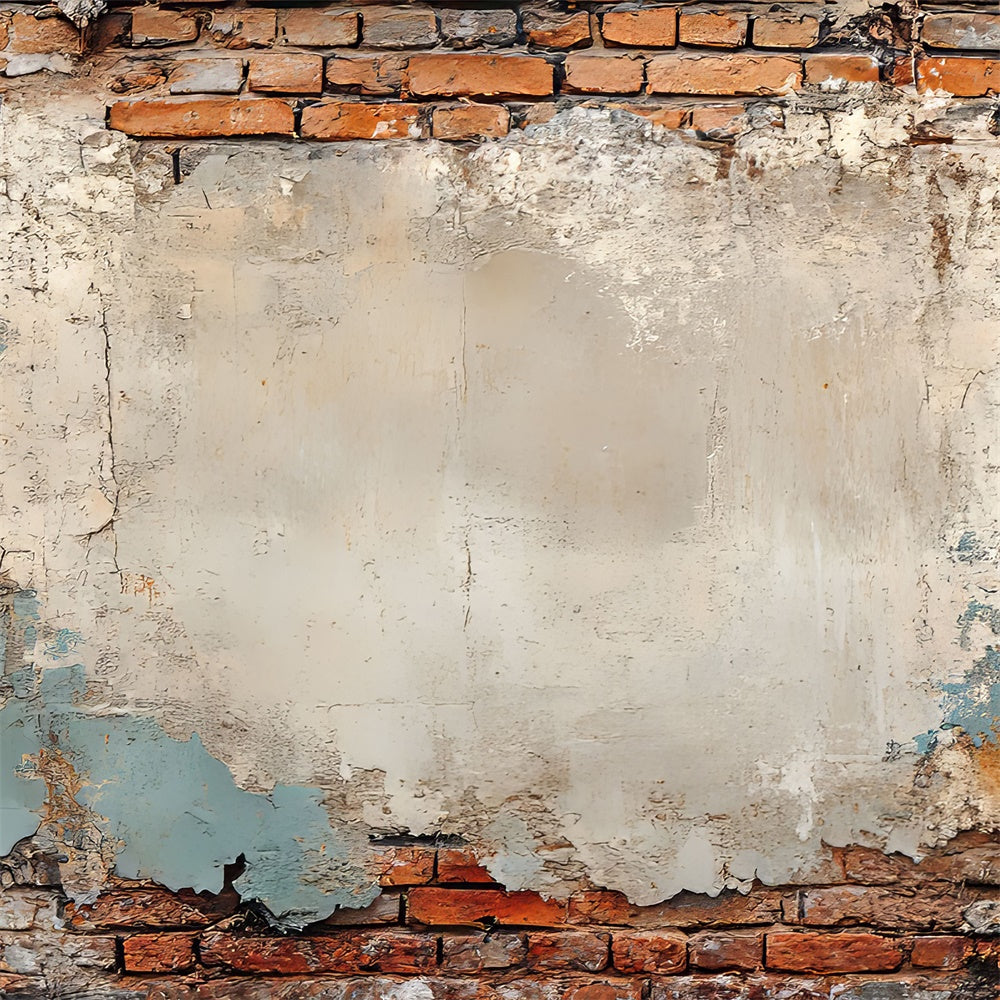 Brick Photo Backdrop Weathered Peeling Plaster Brick Backdrop UK CJJ3-29