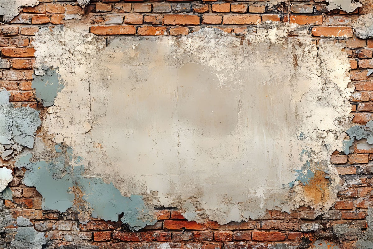 Brick Photo Backdrop Weathered Peeling Plaster Brick Backdrop UK CJJ3-29