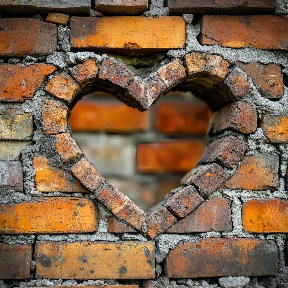 Brick Backdrop Cloth Distressed Heart Shaped Brick Backdrop UK CJJ3-45
