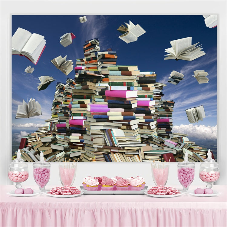 World Book Day Backdrop Open Books Fantasy Backdrop UK CJJ3-47
